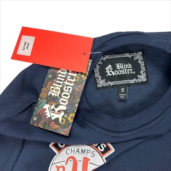 Blind Rooster Crew Neck Sweater NYC Campus  League Dragon Navy Size Small NWT - Picture 4 of 4